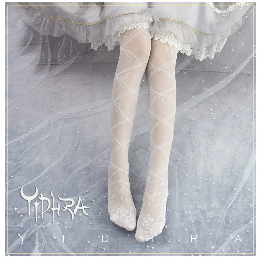 Glass Yarn Gothic Lolita Tights for Tropical Elegance - Image 24