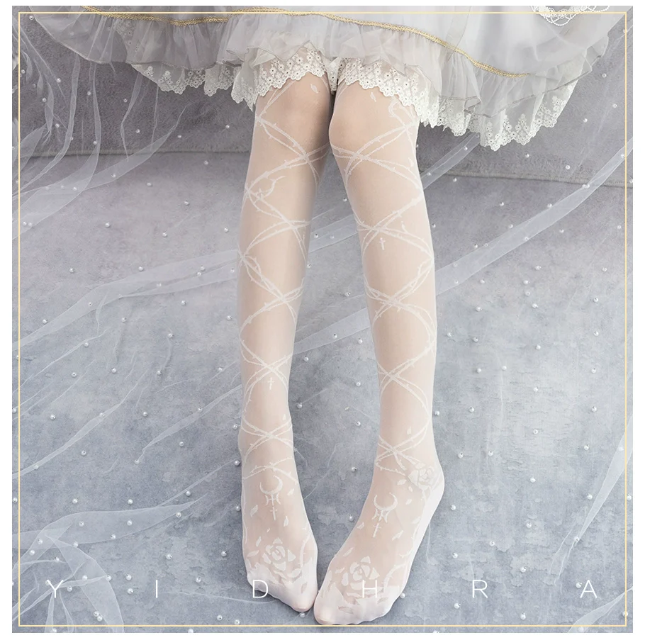 Glass Yarn Gothic Lolita Tights for Tropical Elegance - Image 3