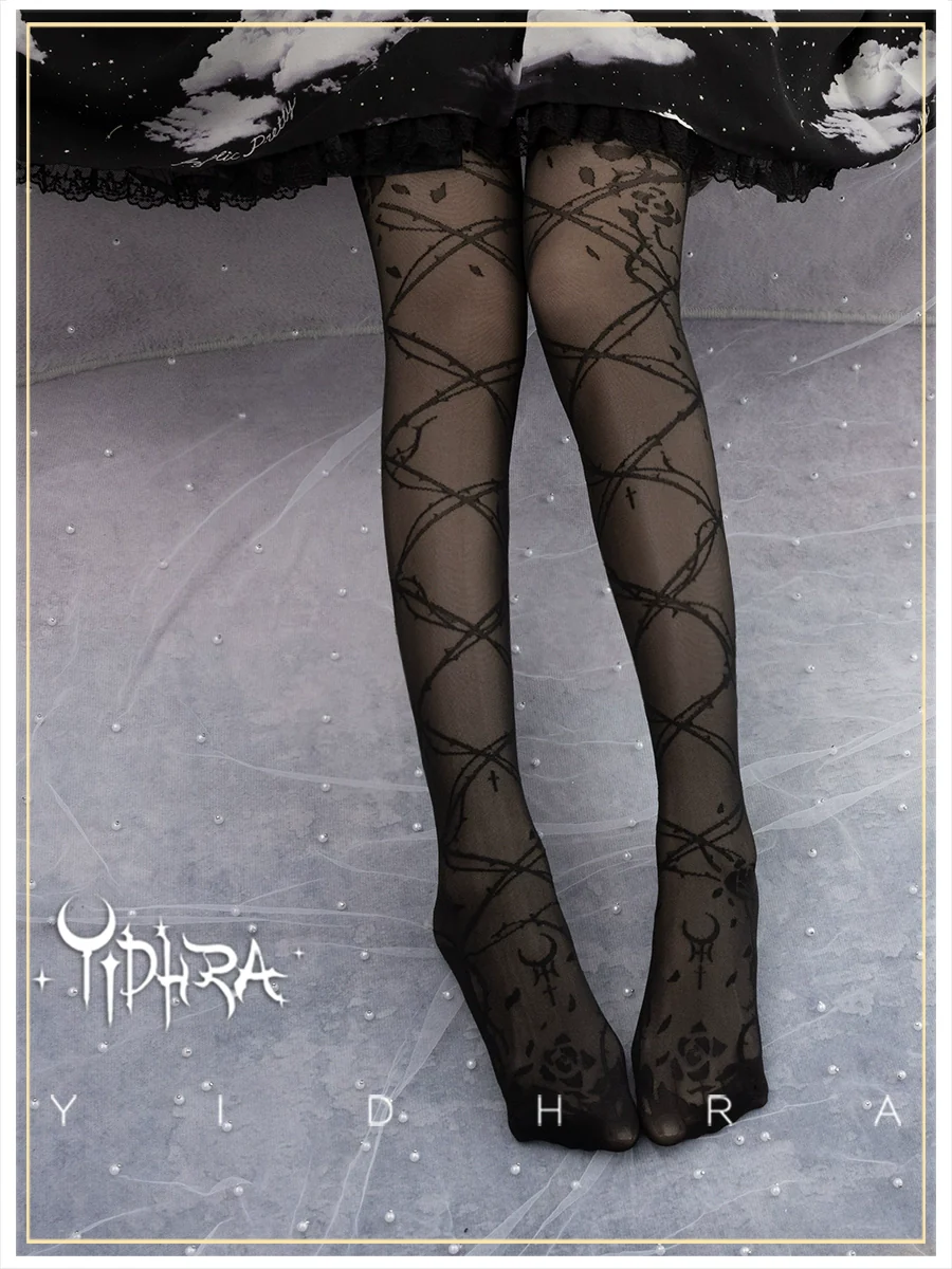 Glass Yarn Gothic Lolita Tights for Tropical Elegance - Image 9