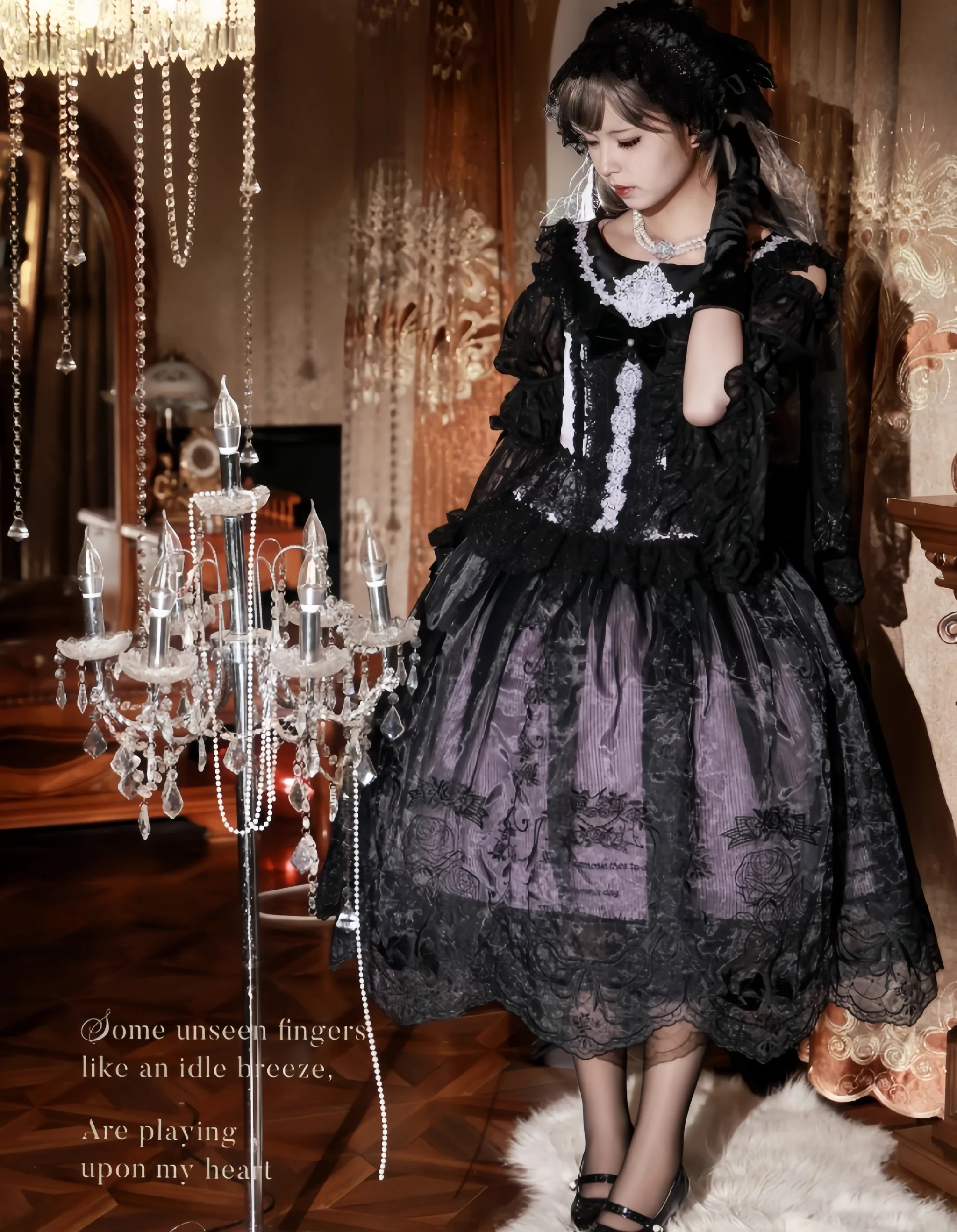 AuroraBorealis - Moonshadow - Gorgeous Wedding Lolita Dress Set Embroidered JSK SK and Bodice - Image 10