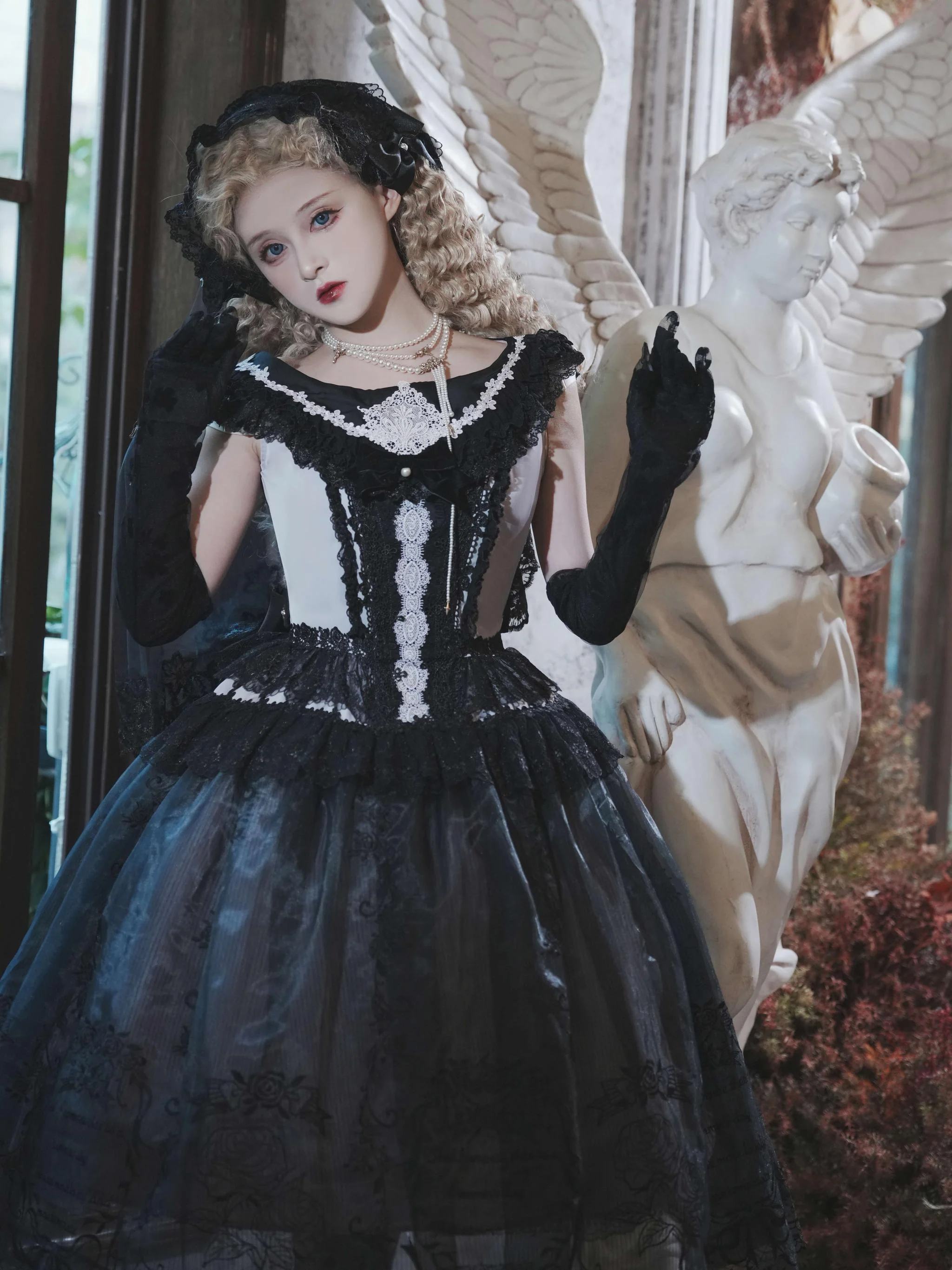 AuroraBorealis - Moonshadow - Gorgeous Wedding Lolita Dress Set Embroidered JSK SK and Bodice - Image 13
