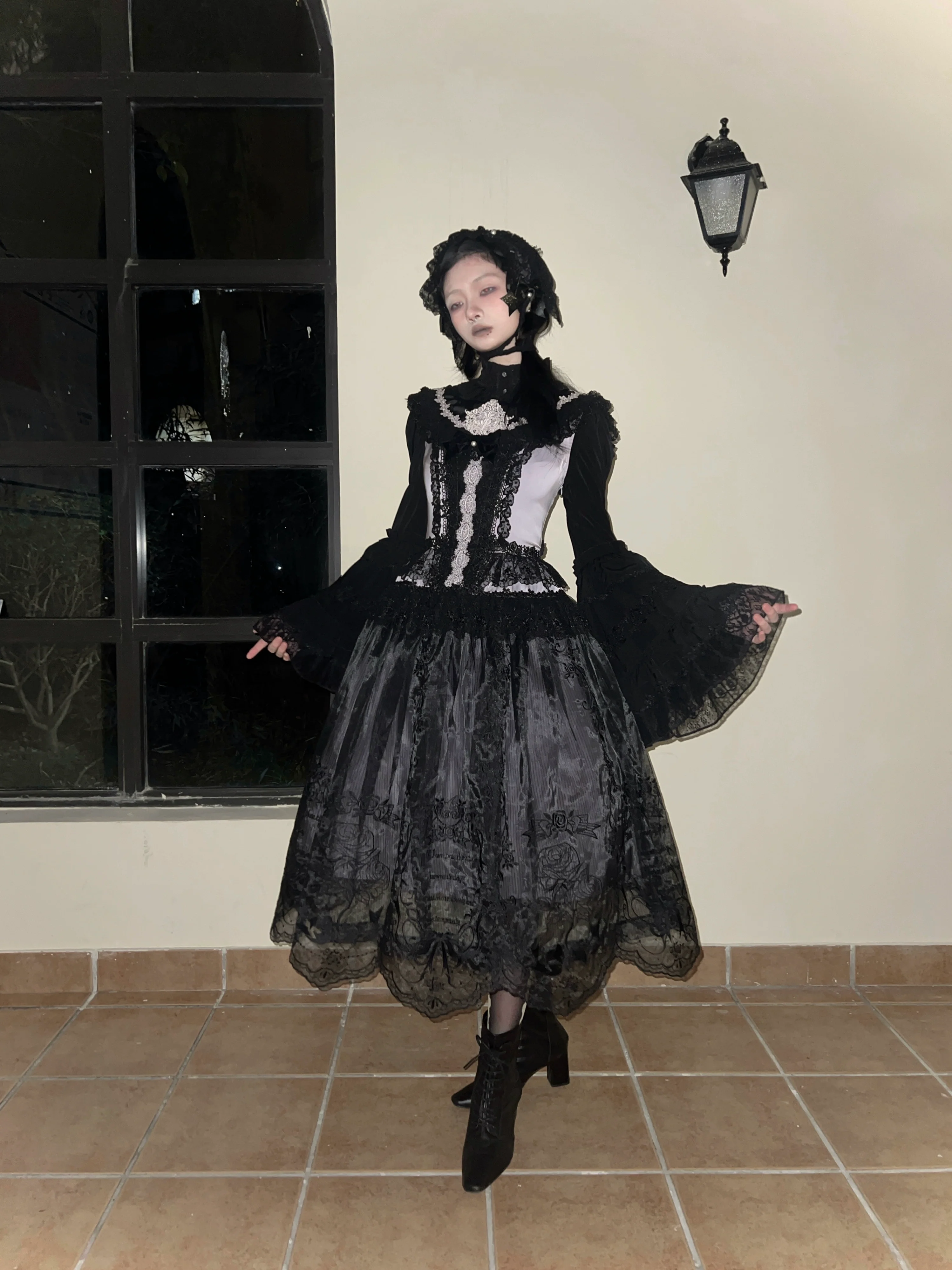 AuroraBorealis - Moonshadow - Gorgeous Wedding Lolita Dress Set Embroidered JSK SK and Bodice - Image 15