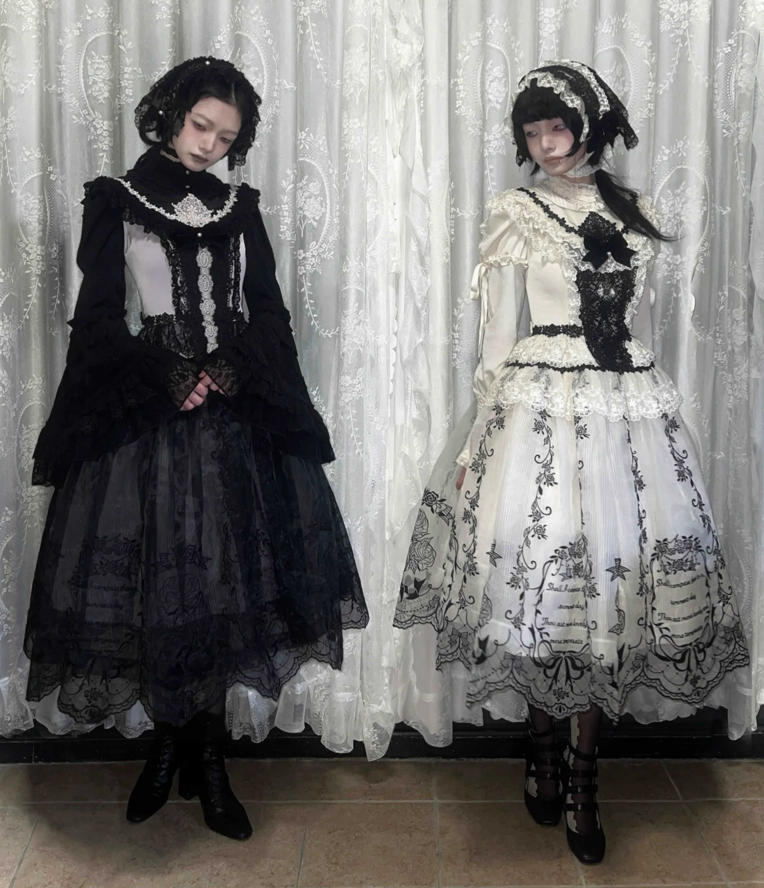 AuroraBorealis - Moonshadow - Gorgeous Wedding Lolita Dress Set Embroidered JSK SK and Bodice - Image 18