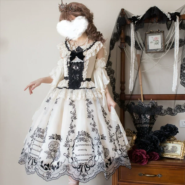 AuroraBorealis - Moonshadow - Gorgeous Wedding Lolita Dress Set Embroidered JSK SK and Bodice - Image 24