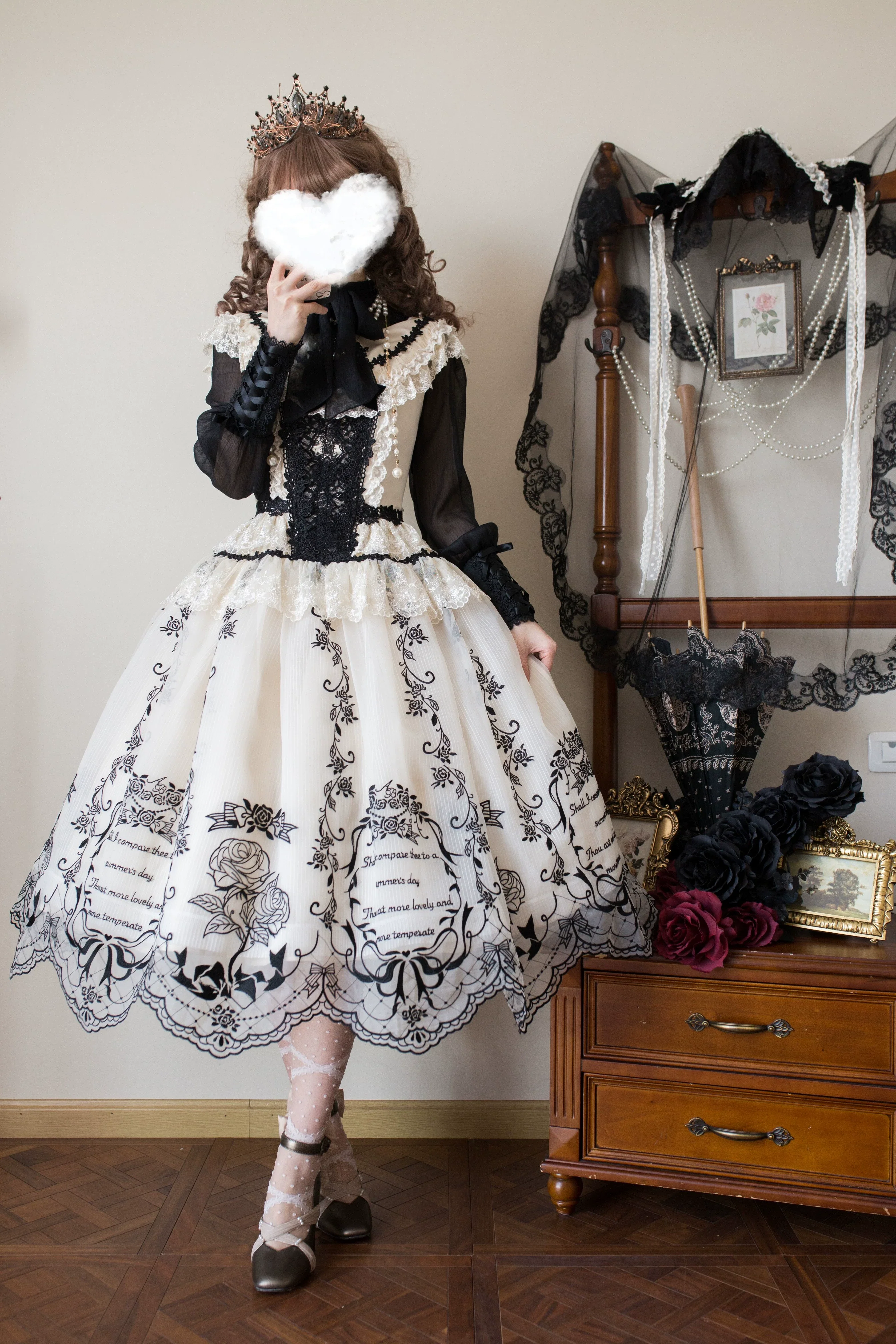 AuroraBorealis - Moonshadow - Gorgeous Wedding Lolita Dress Set Embroidered JSK SK and Bodice - Image 25