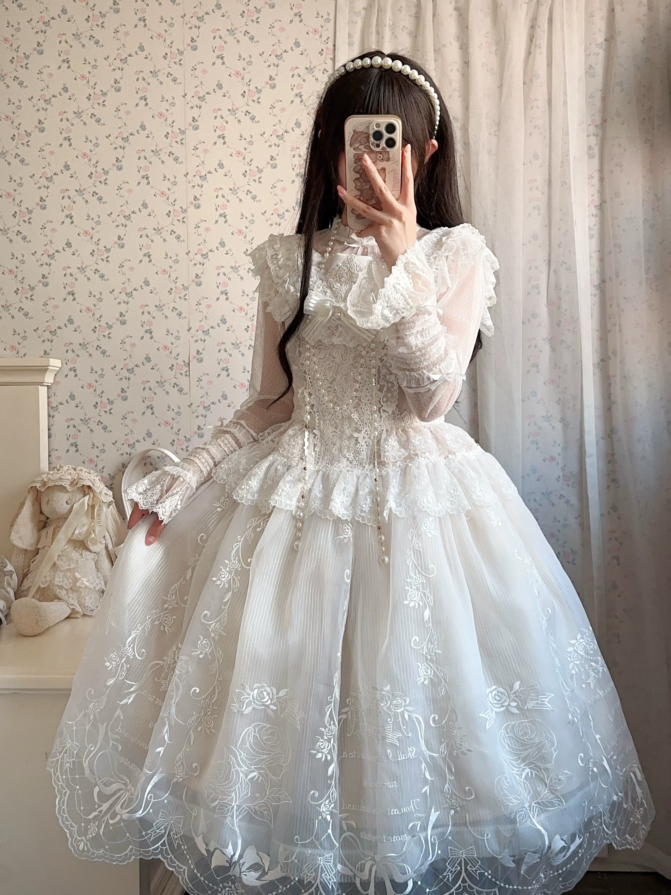 AuroraBorealis - Moonshadow - Gorgeous Wedding Lolita Dress Set Embroidered JSK SK and Bodice - Image 31