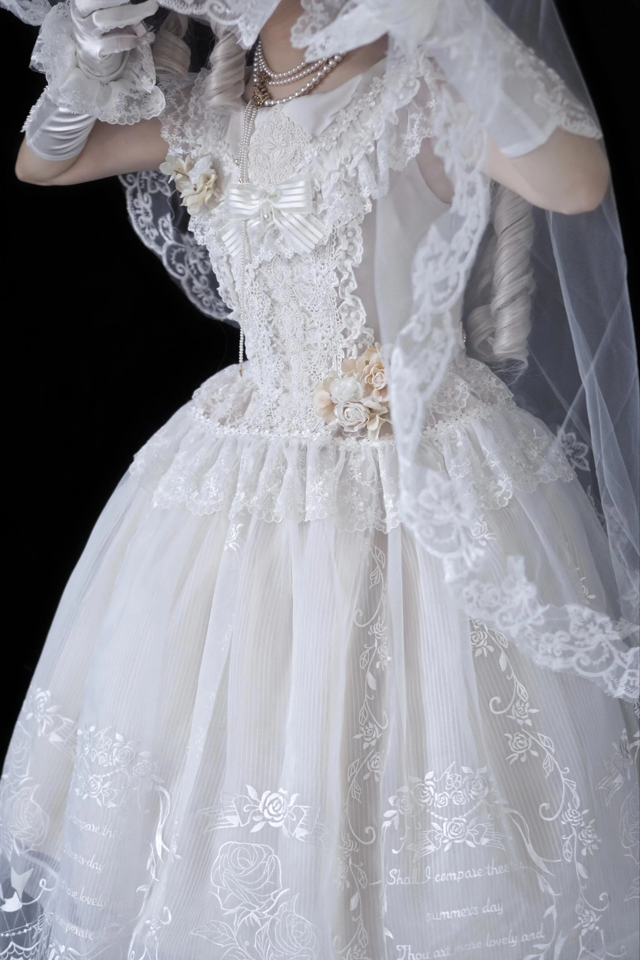 AuroraBorealis - Moonshadow - Gorgeous Wedding Lolita Dress Set Embroidered JSK SK and Bodice - Image 34