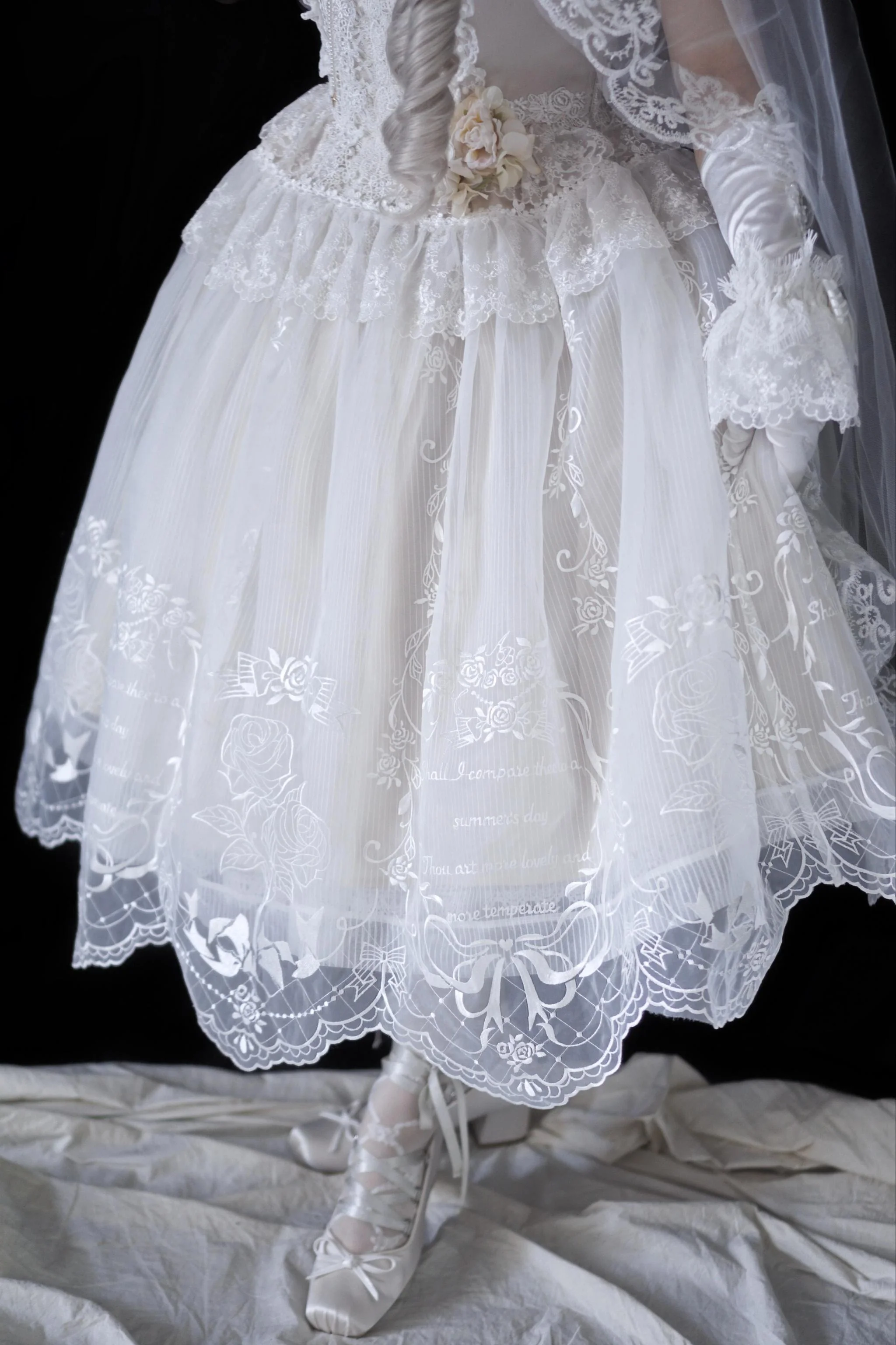 AuroraBorealis - Moonshadow - Gorgeous Wedding Lolita Dress Set Embroidered JSK SK and Bodice - Image 41