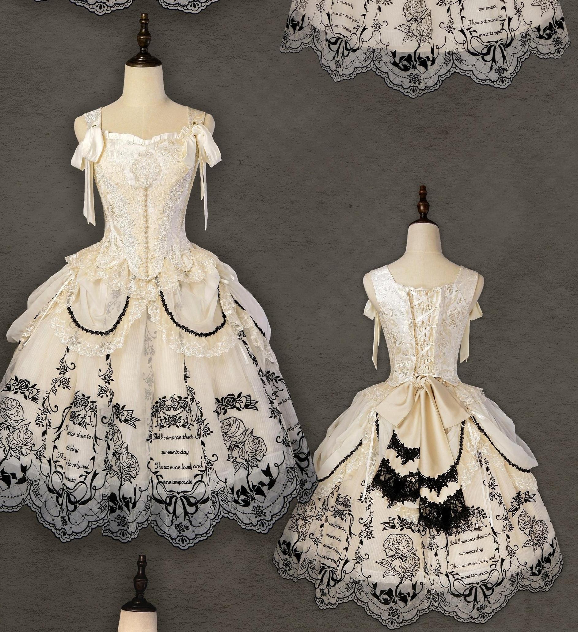 AuroraBorealis - Moonshadow - Gorgeous Wedding Lolita Dress Set Embroidered JSK SK and Bodice - Image 45