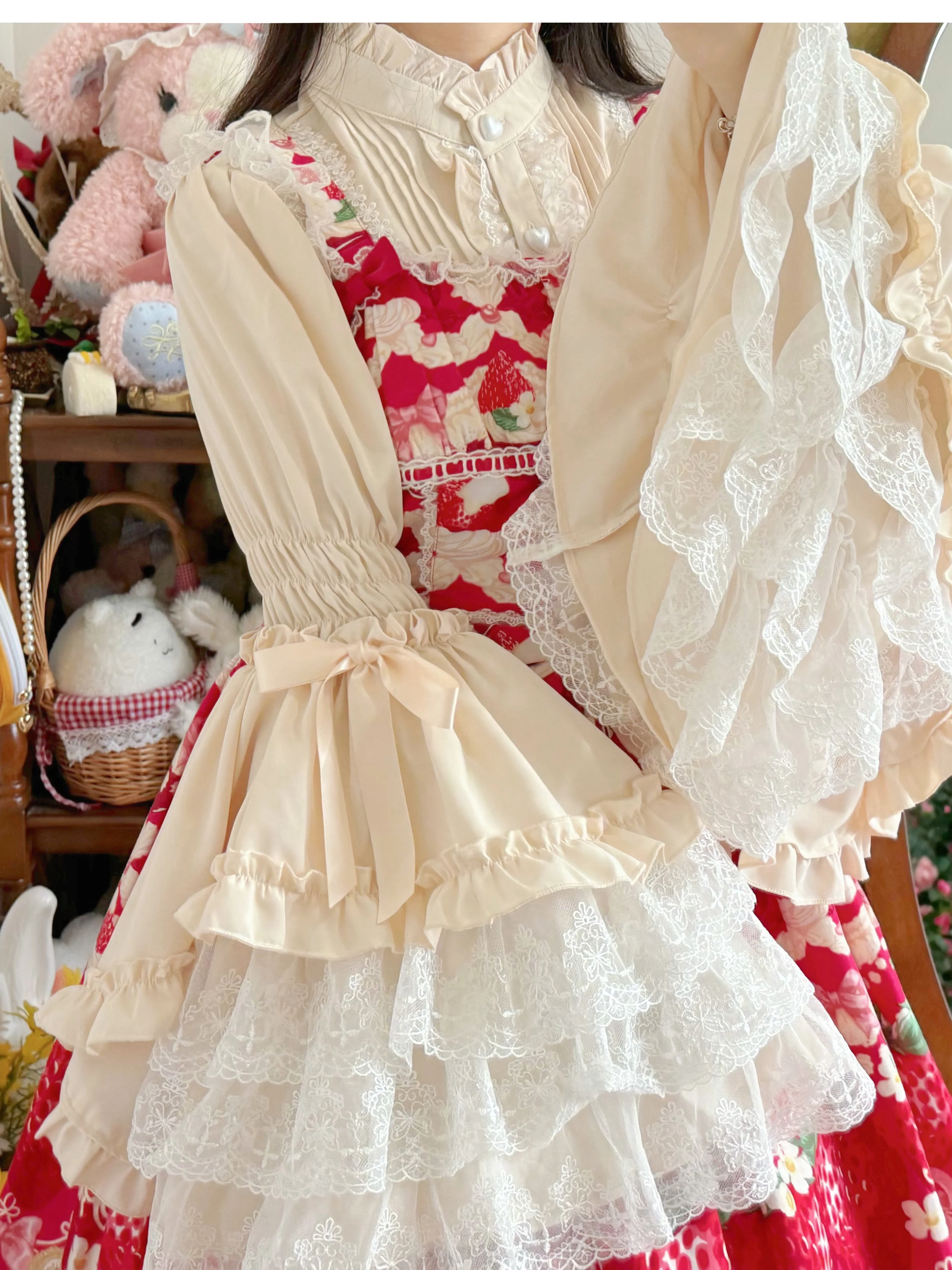 Twilight Zone - Gorgeous Sweet Lace Lolita Shirt, Hime Sleeve - Image 7