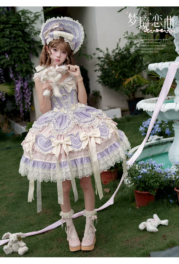 Dream Melody - Gorgeous Sweet Lolita JSK Dress, Lace & Bows - Image 19