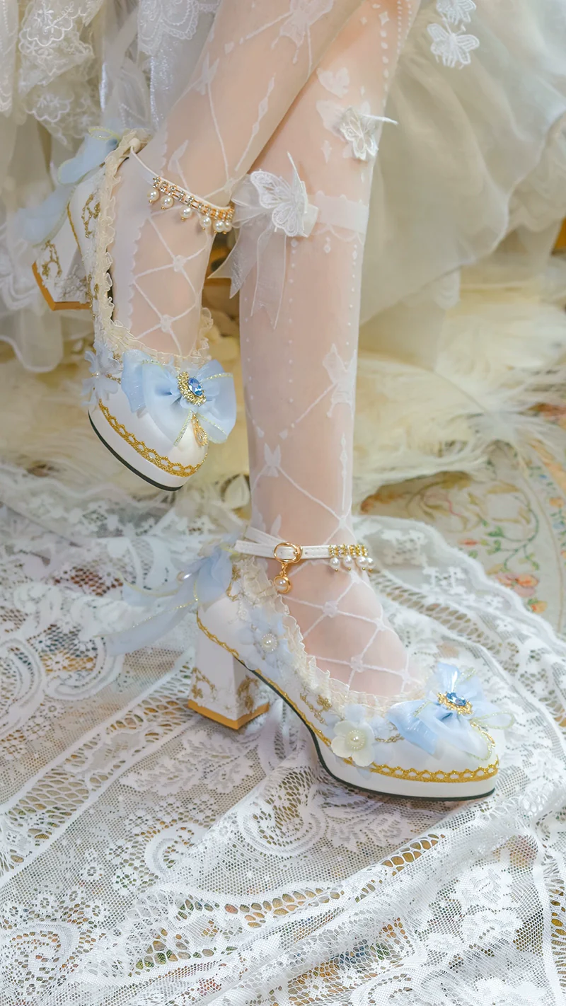 One Night - Gorgerous Bridal Lolita Shoes With 3 Heel Heights - Image 4