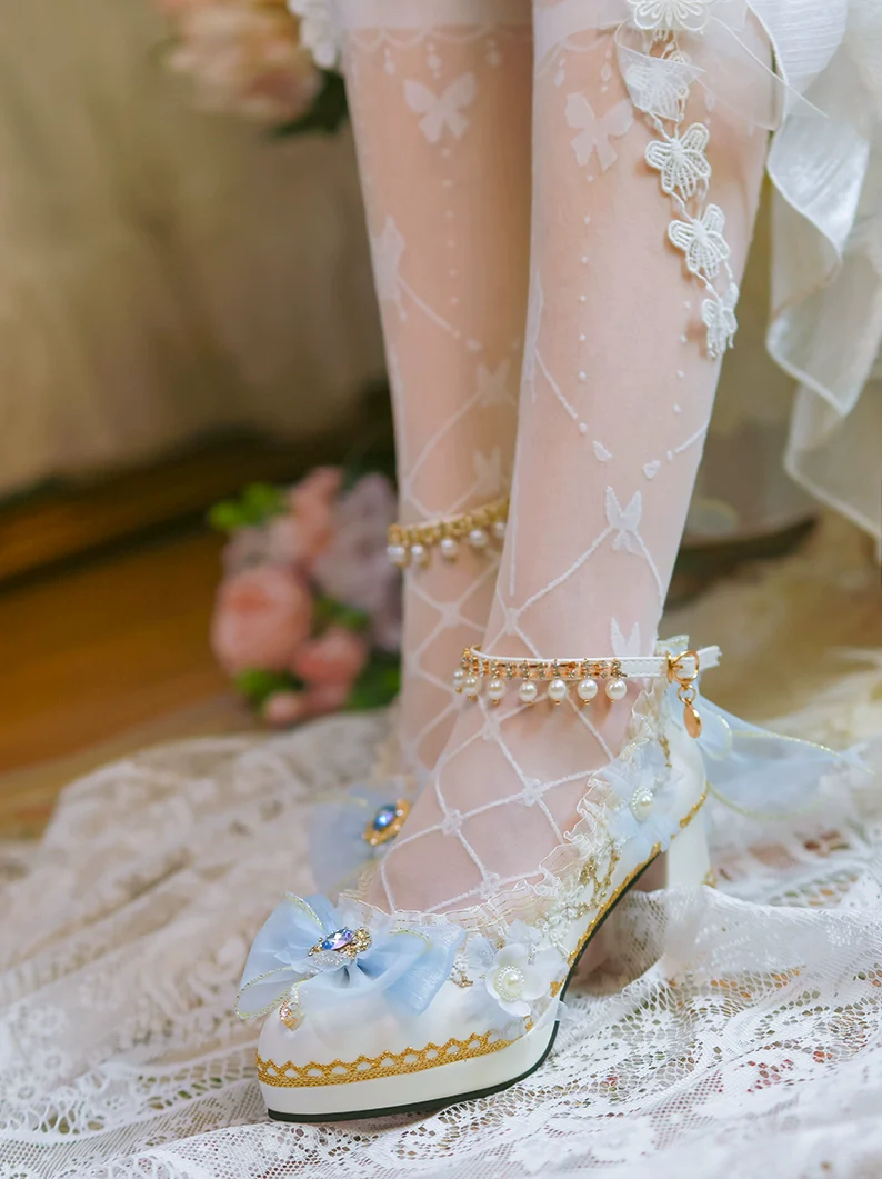 One Night - Gorgerous Bridal Lolita Shoes With 3 Heel Heights - Image 5