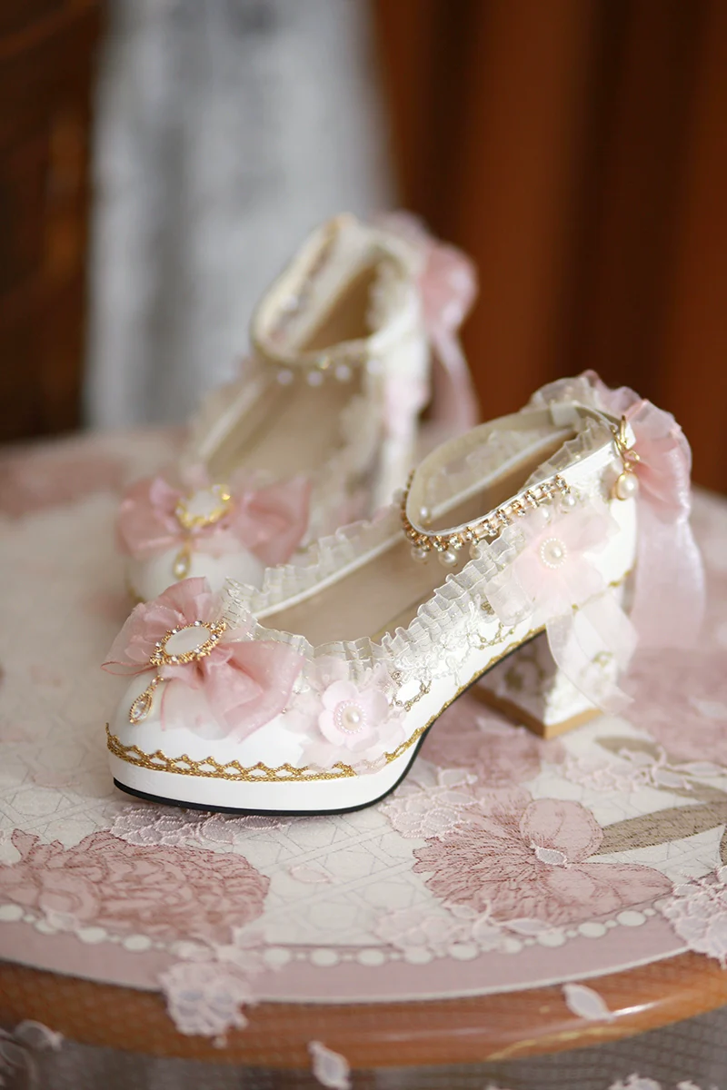 One Night - Gorgerous Bridal Lolita Shoes With 3 Heel Heights - Image 6