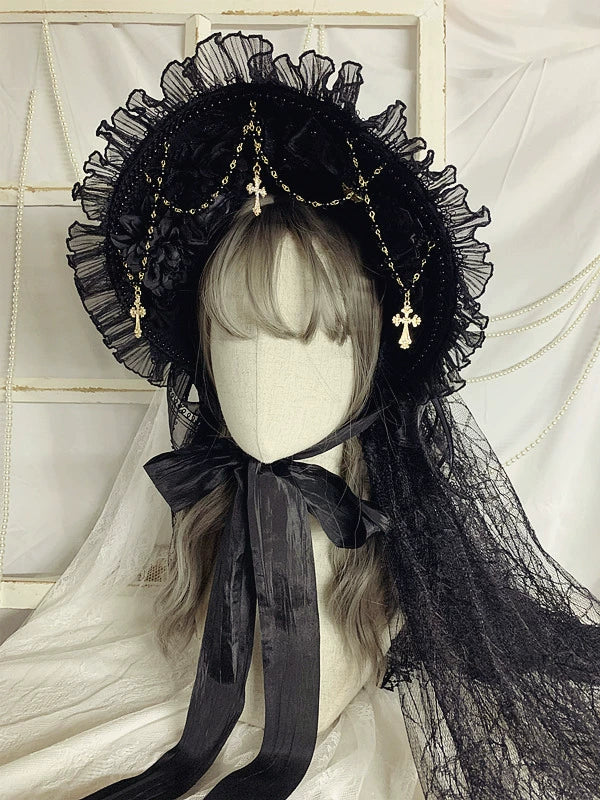 Sweet Jelly Lolita - Goth Lolita Bornet Elegant BNT Headdress - Image 6