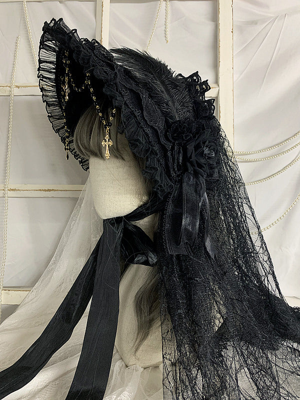 Sweet Jelly Lolita - Goth Lolita Bornet Elegant BNT Headdress - Image 8
