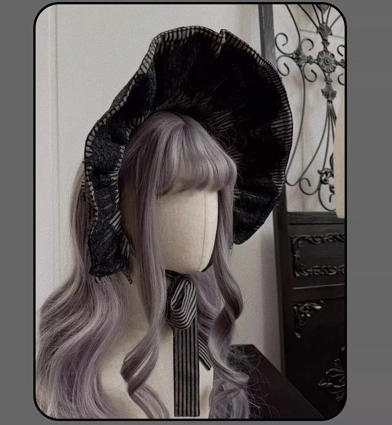 Striped Cross - Gothic Coordinated Lolita Set, Adjustable Blouse & Skirt - Image 32