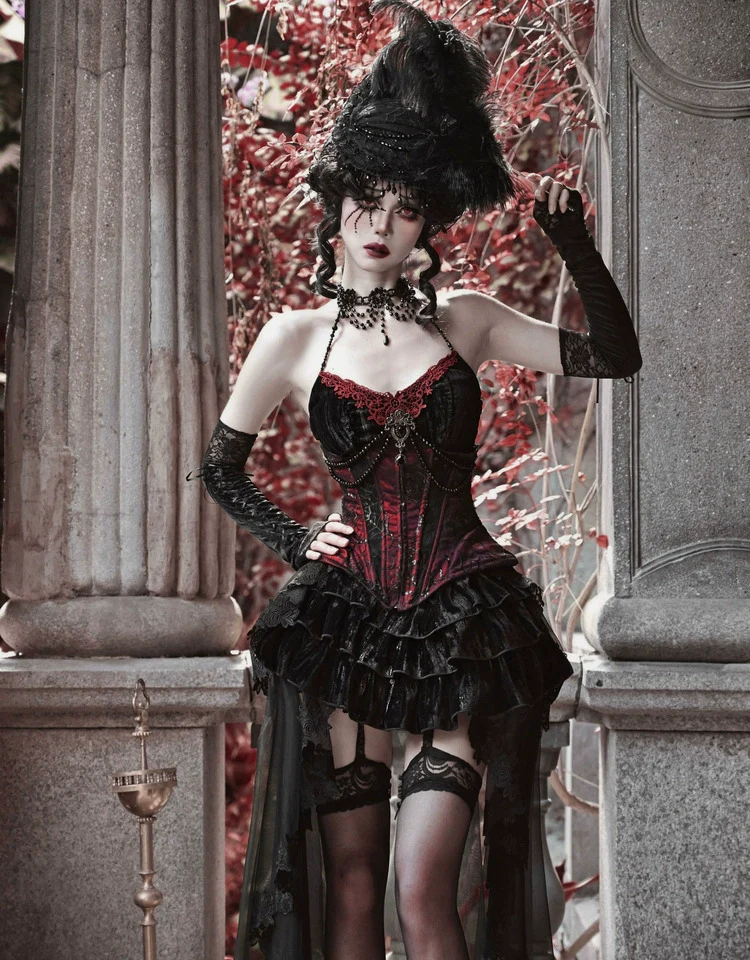 Blood Supply - Duchess - Velvet Gothic Lolita Dress, Corset & Skirt - Image 11