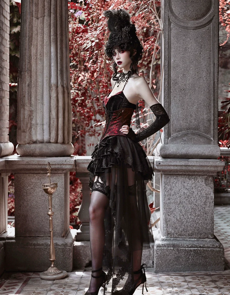 Blood Supply - Duchess - Velvet Gothic Lolita Dress, Corset & Skirt - Image 17