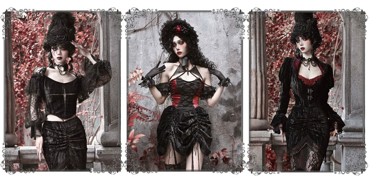 Blood Supply - Duchess - Velvet Gothic Lolita Dress, Corset & Skirt - Image 22