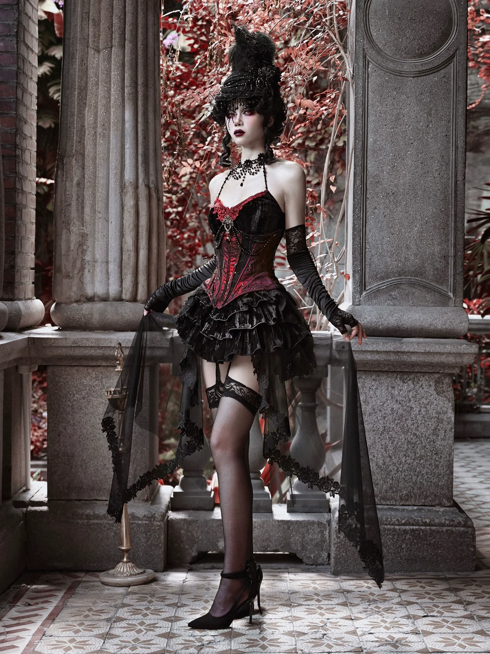 Blood Supply - Duchess - Velvet Gothic Lolita Dress, Corset & Skirt - Image 7