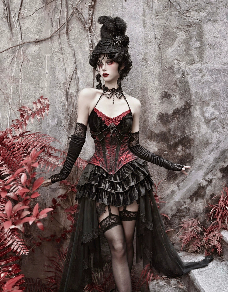 Blood Supply - Duchess - Velvet Gothic Lolita Dress, Corset & Skirt - Image 9