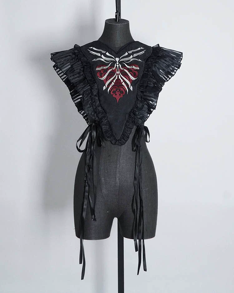 MMM - Gothic Lolita Accessory Red Bone Fake Collar