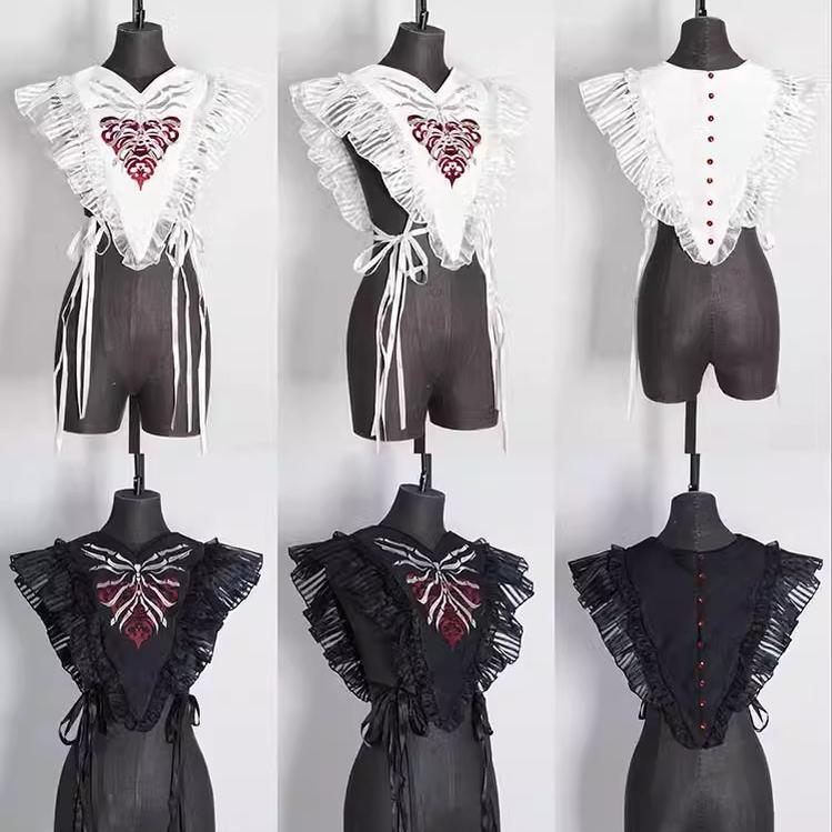 MMM - Gothic Lolita Accessory Red Bone Fake Collar - Image 4