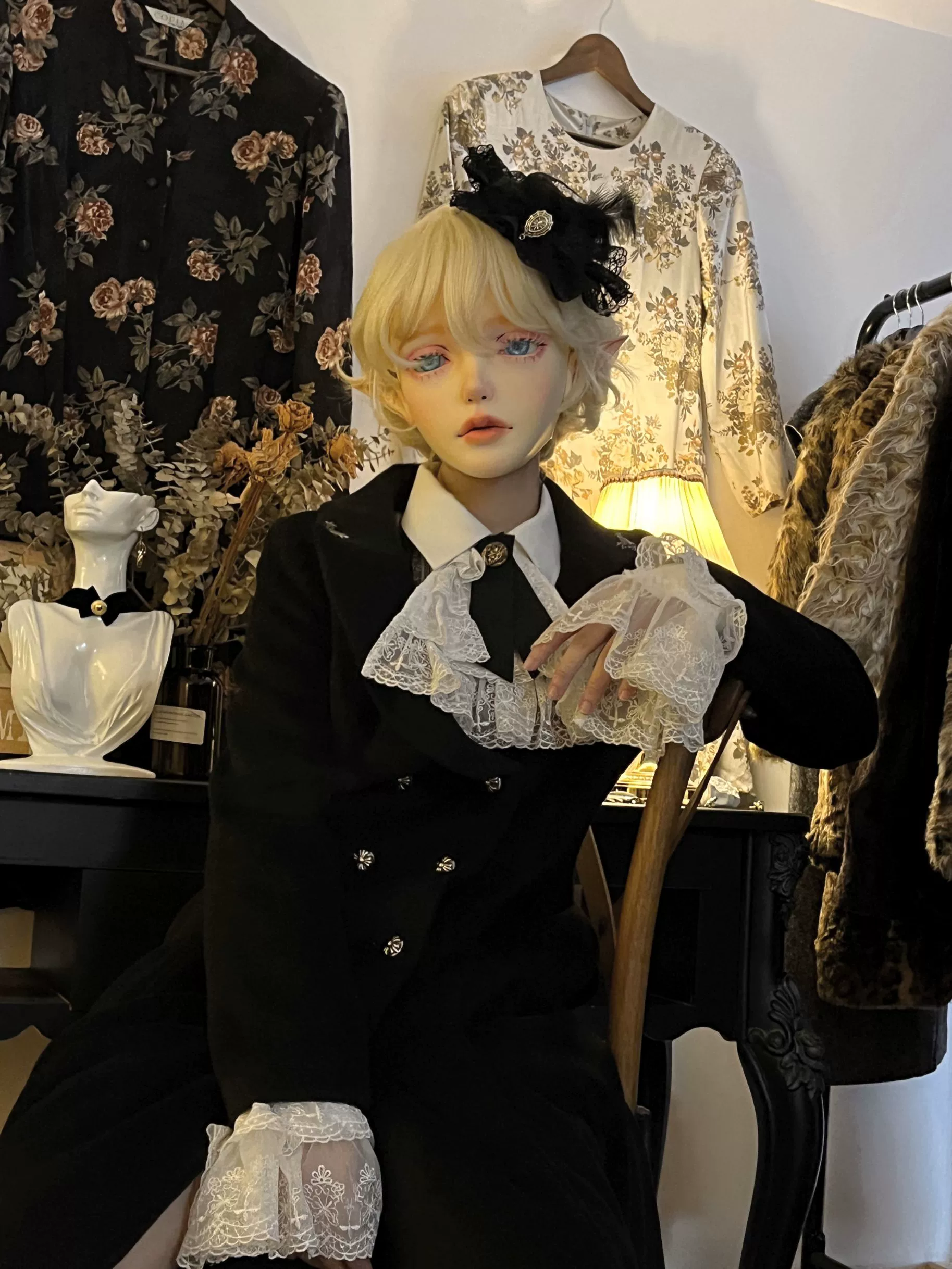 Nightingale Girl - Downfall Dawn - Gothic Lolita Black Double-Breasted Coat - Image 11