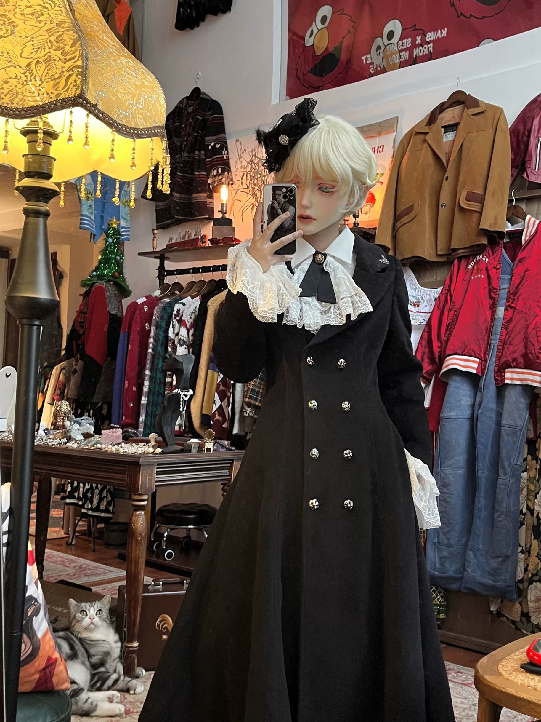 Nightingale Girl - Downfall Dawn - Gothic Lolita Black Double-Breasted Coat - Image 8