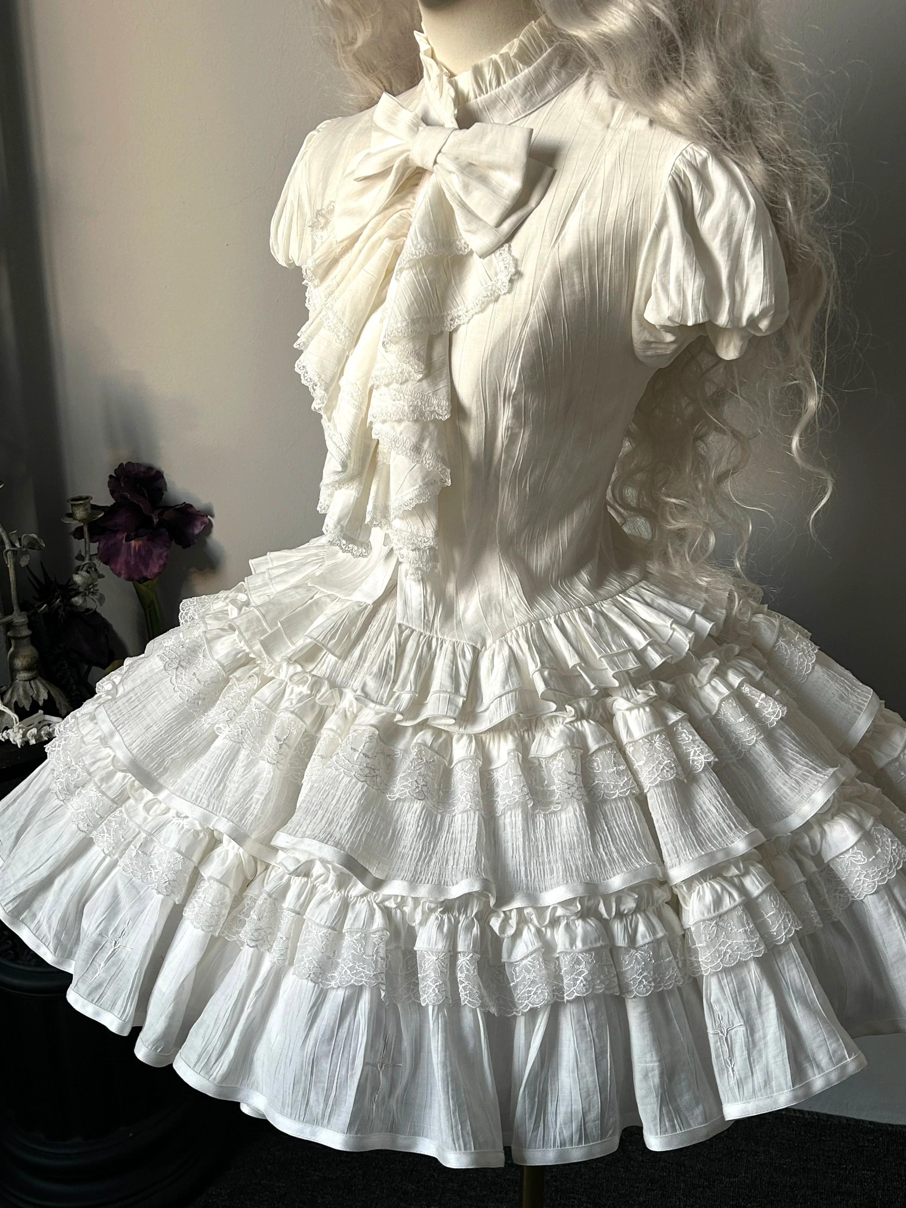 Dragon Bone Cemetery - Gothic Lolita Blouse, Detachable Bell Sleeves - Image 10