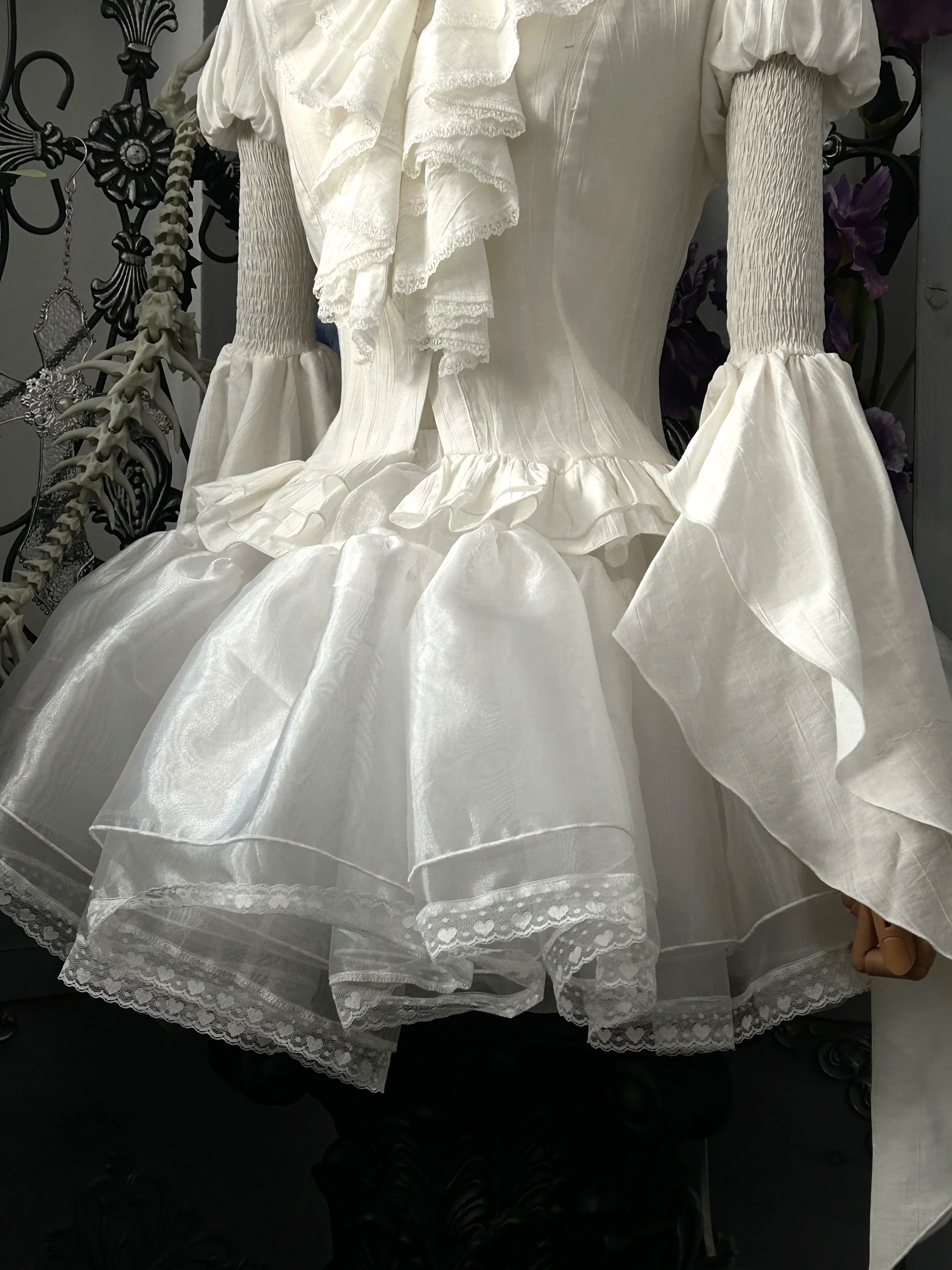 Dragon Bone Cemetery - Gothic Lolita Blouse, Detachable Bell Sleeves - Image 12