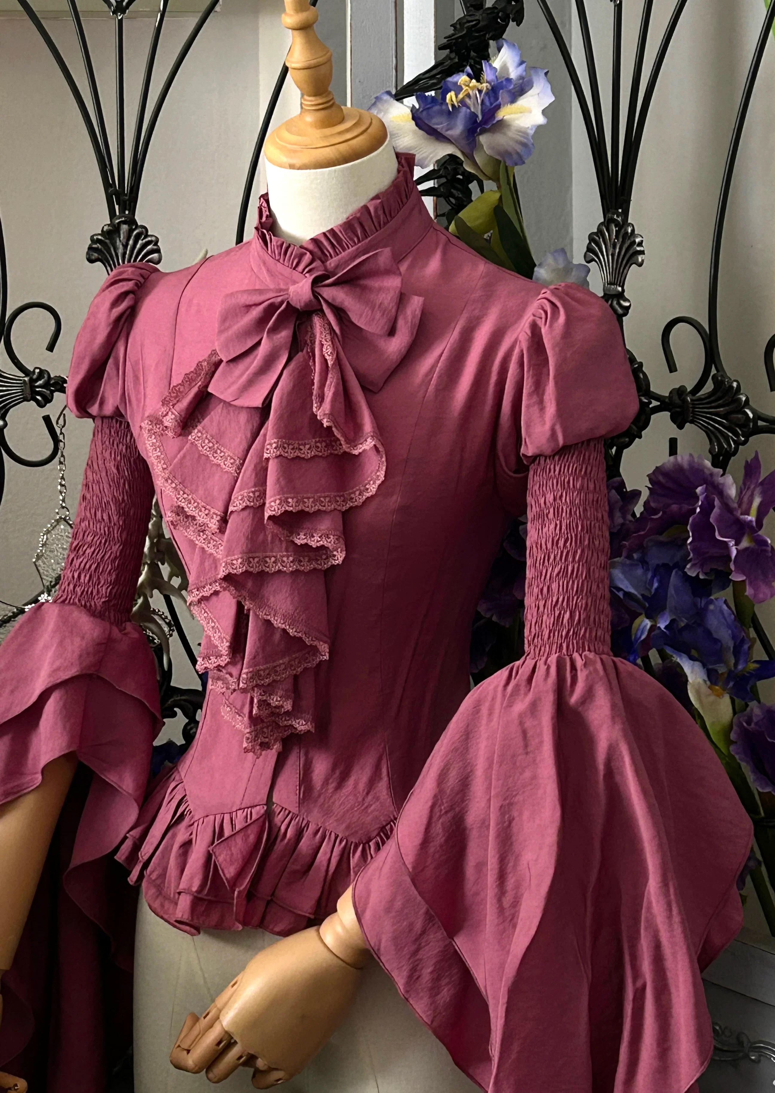 Dragon Bone Cemetery - Gothic Lolita Blouse, Detachable Bell Sleeves - Image 13