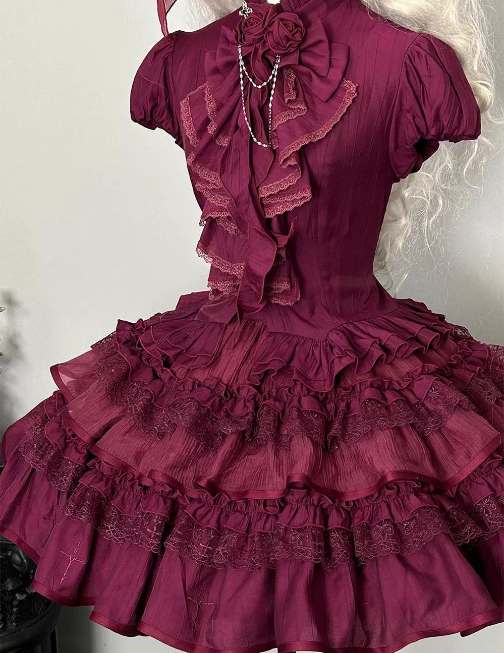 Dragon Bone Cemetery - Gothic Lolita Blouse, Detachable Bell Sleeves - Image 16