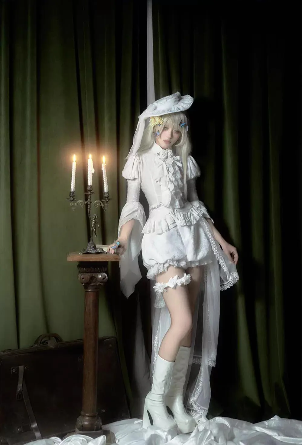 Dragon Bone Cemetery - Gothic Lolita Blouse, Detachable Bell Sleeves - Image 8