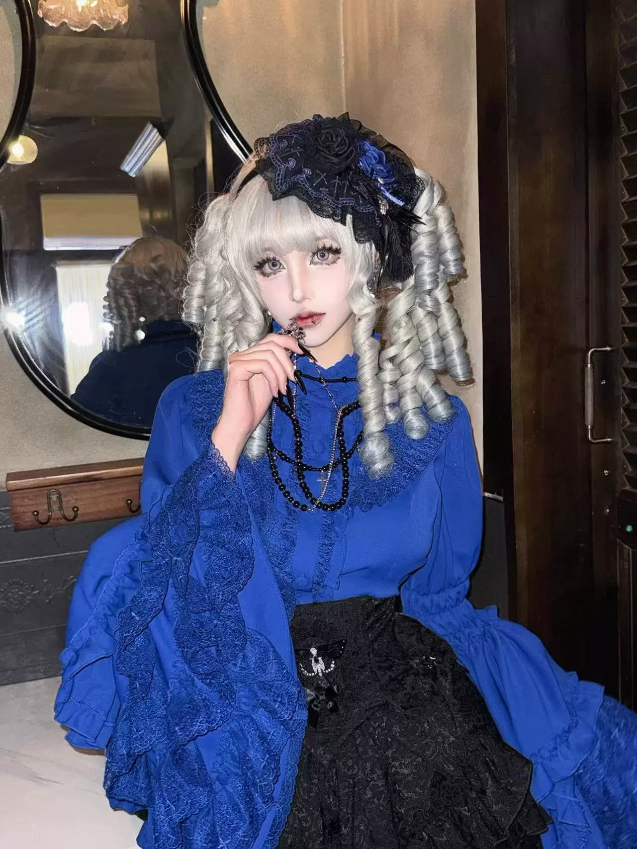 Twilight Zone - Gothic Lolita Blouse, Lace Hime-sleeve - Image 5