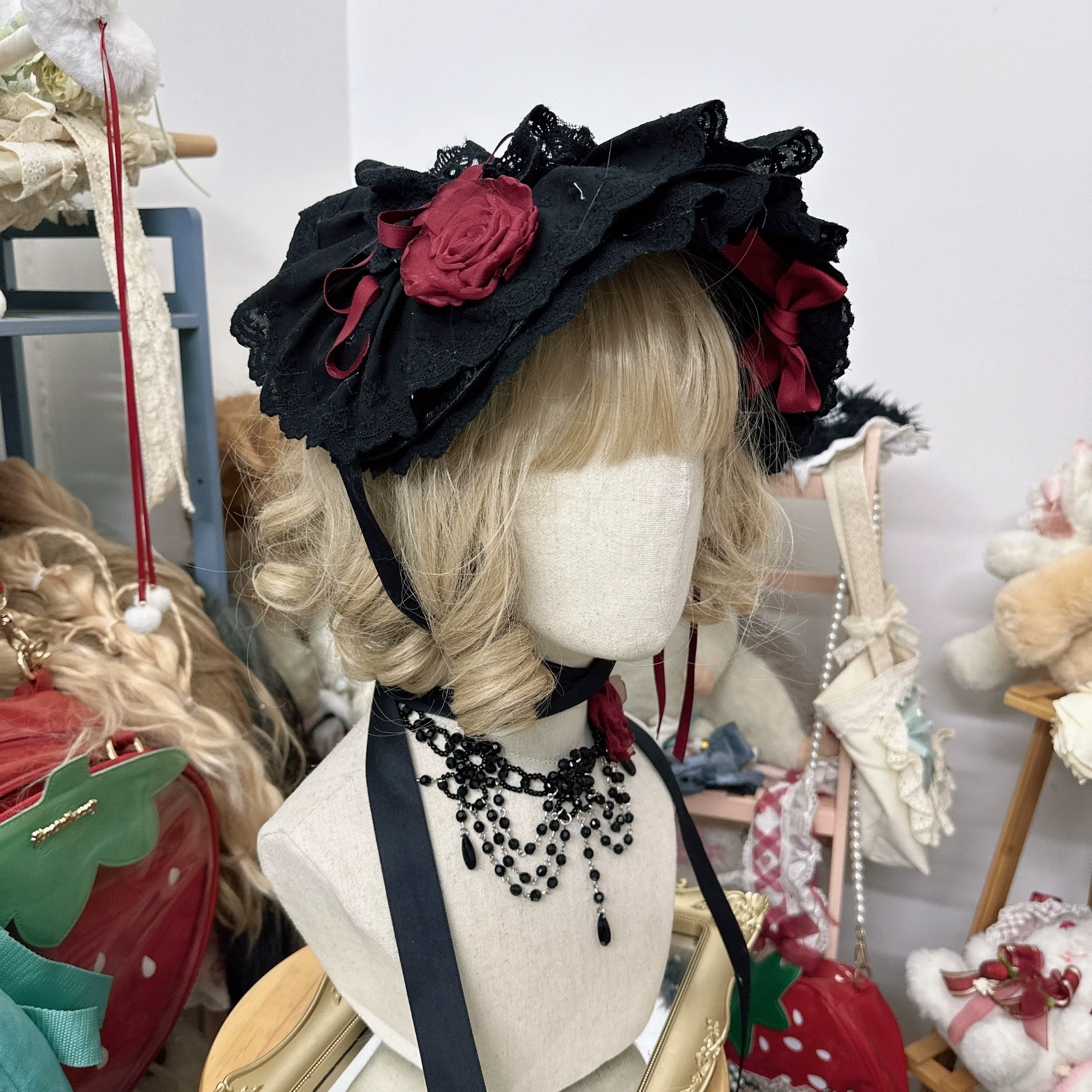 Gothic Lolita Bonnet Pure Cotton Hat - Image 16