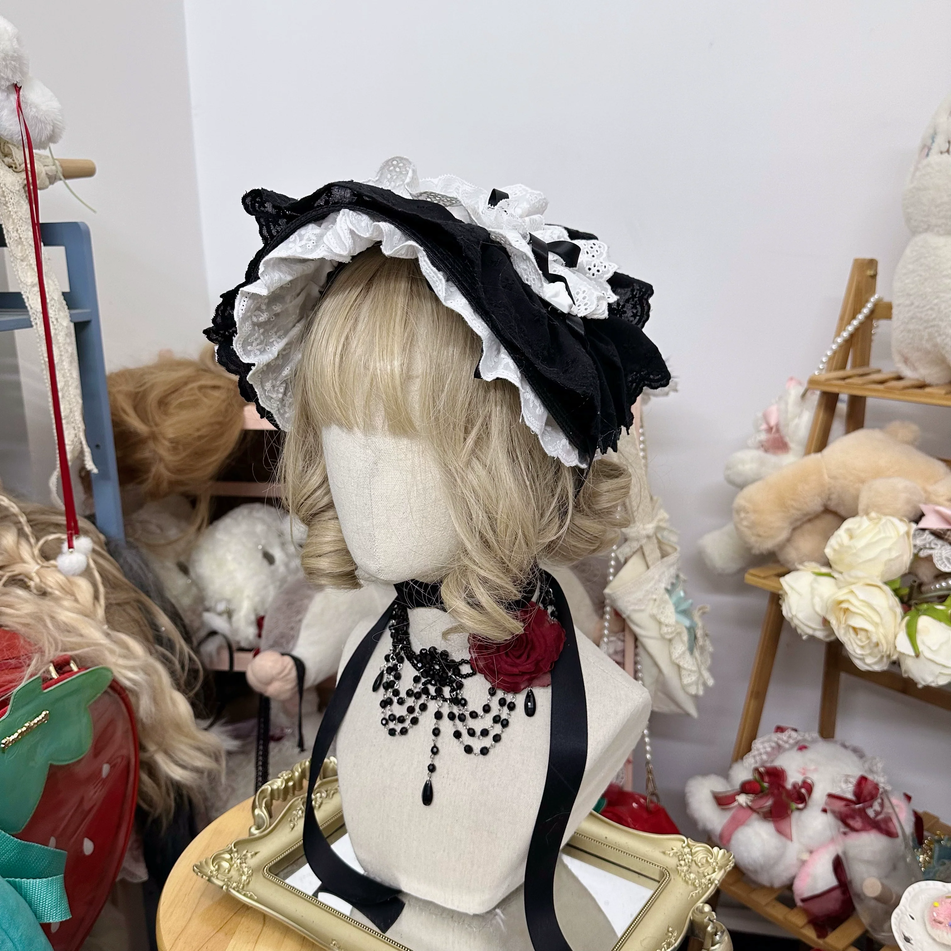 Gothic Lolita Bonnet Pure Cotton Hat - Image 17
