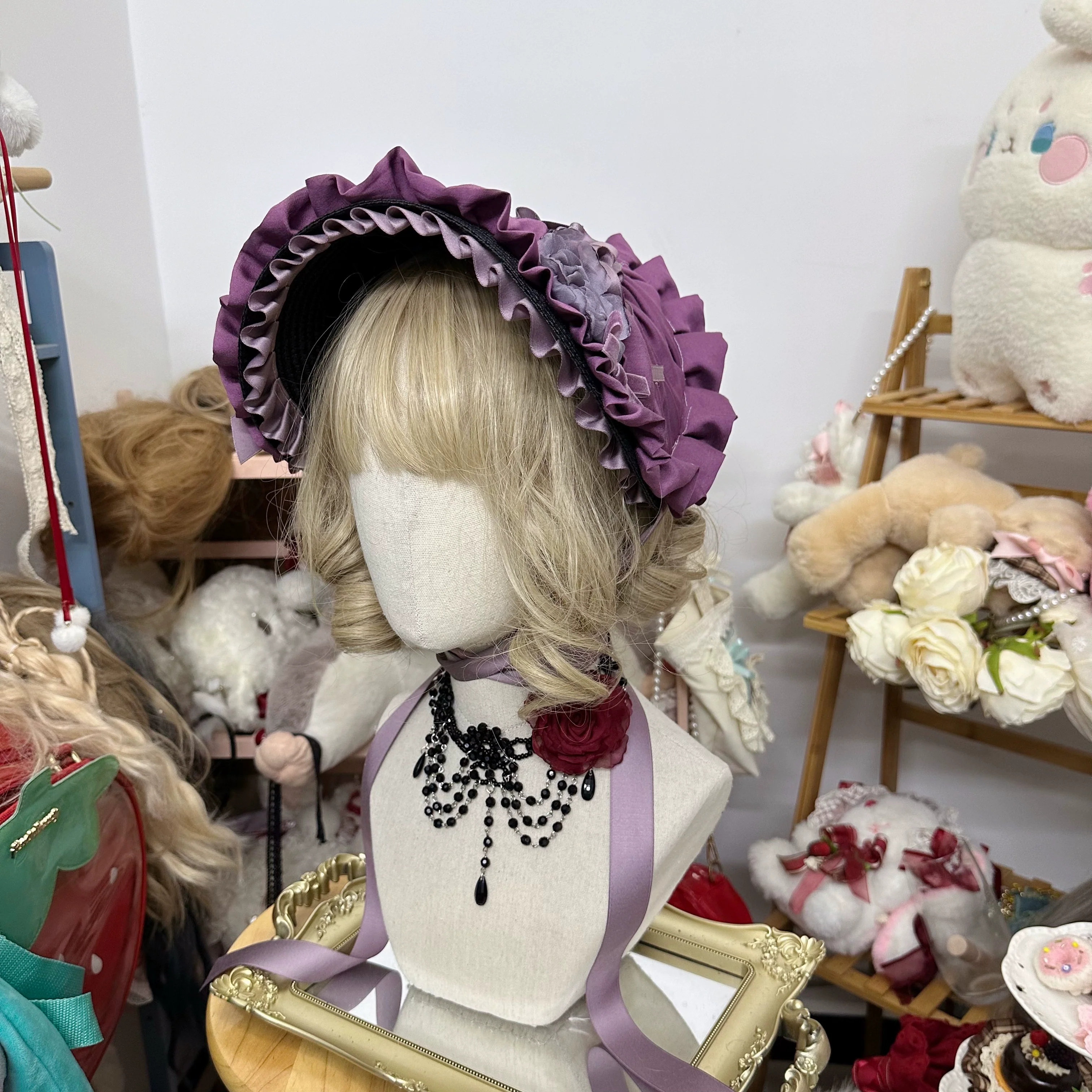 Gothic Lolita Bonnet Pure Cotton Hat - Image 18
