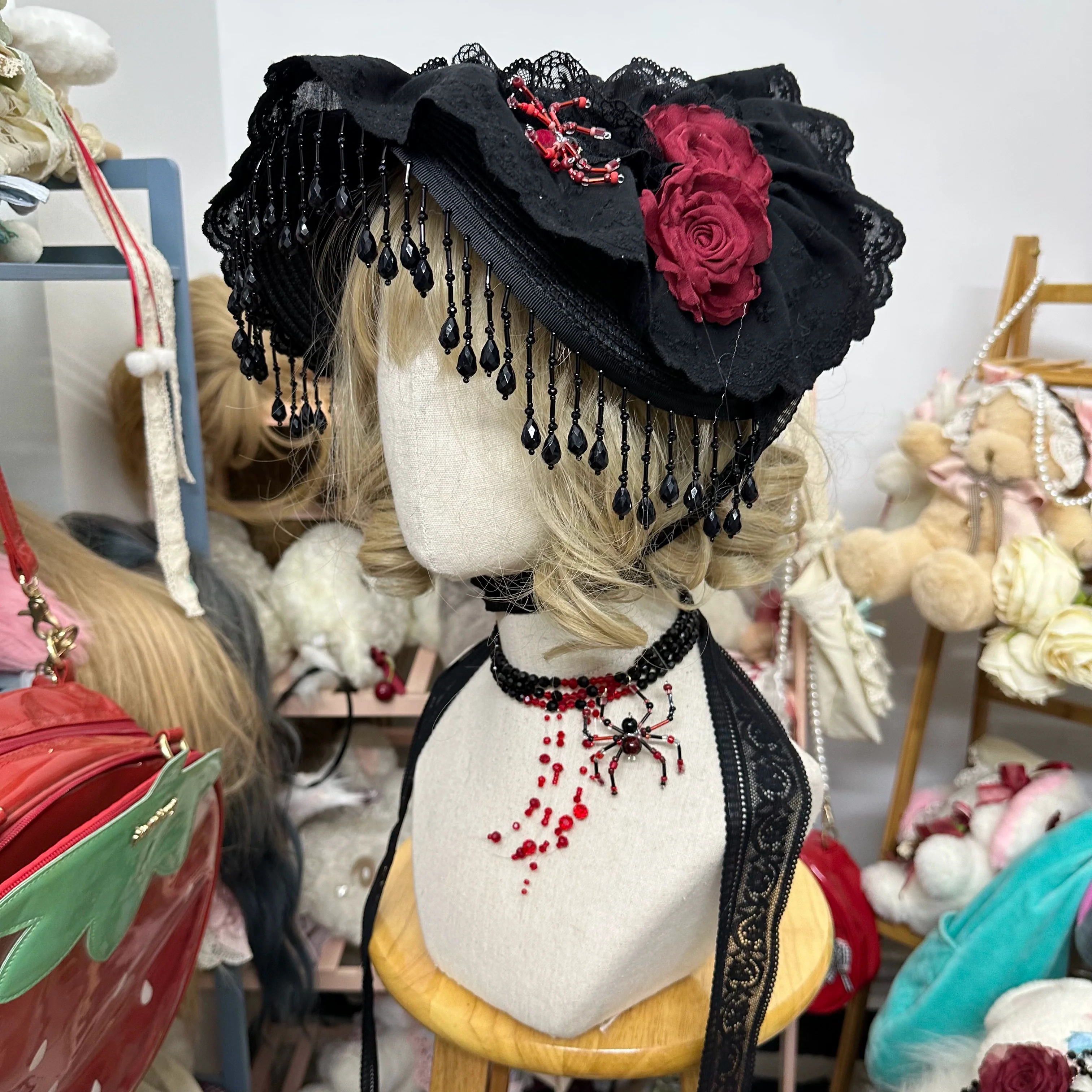Gothic Lolita Bonnet Pure Cotton Hat - Image 19