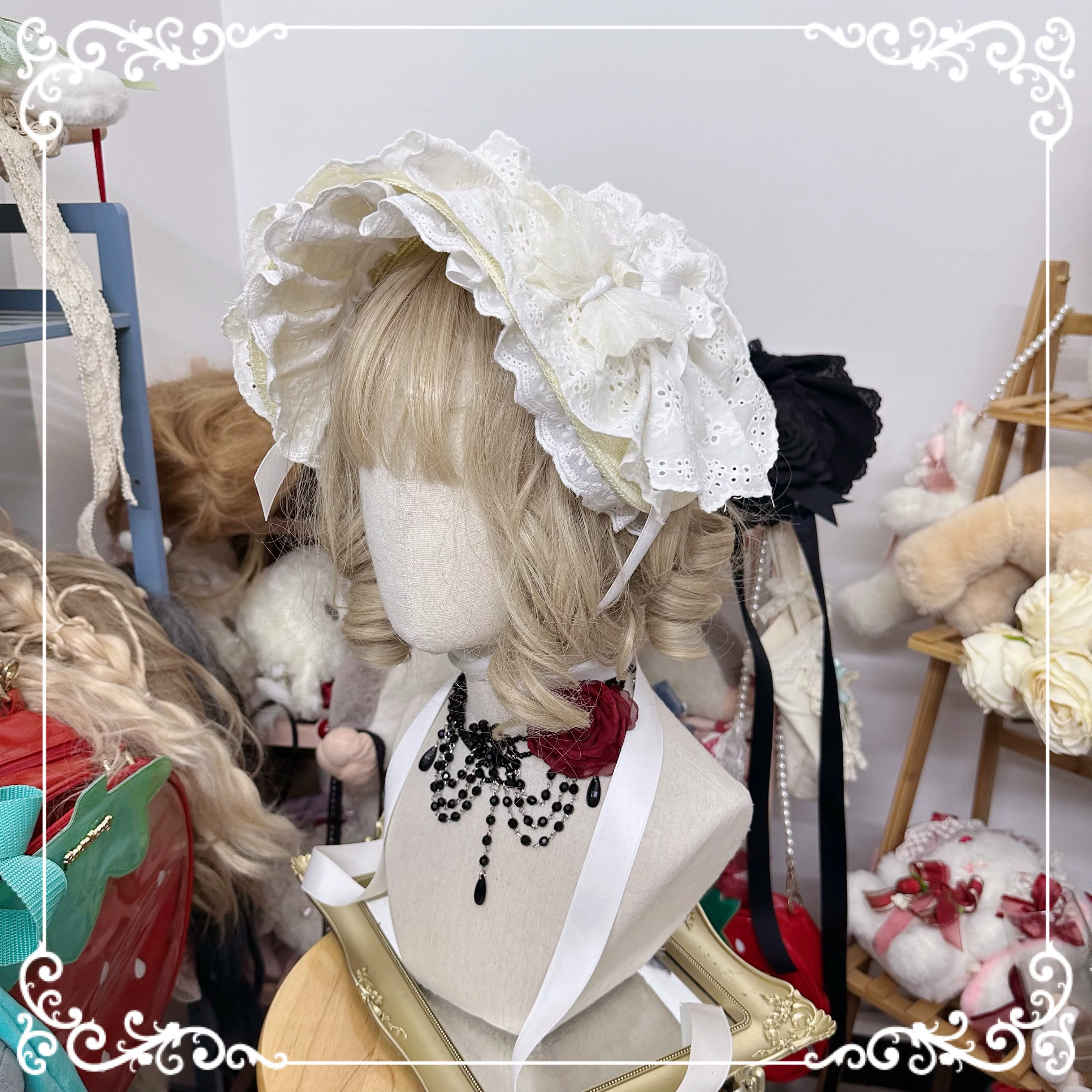 Gothic Lolita Bonnet Pure Cotton Hat - Image 25