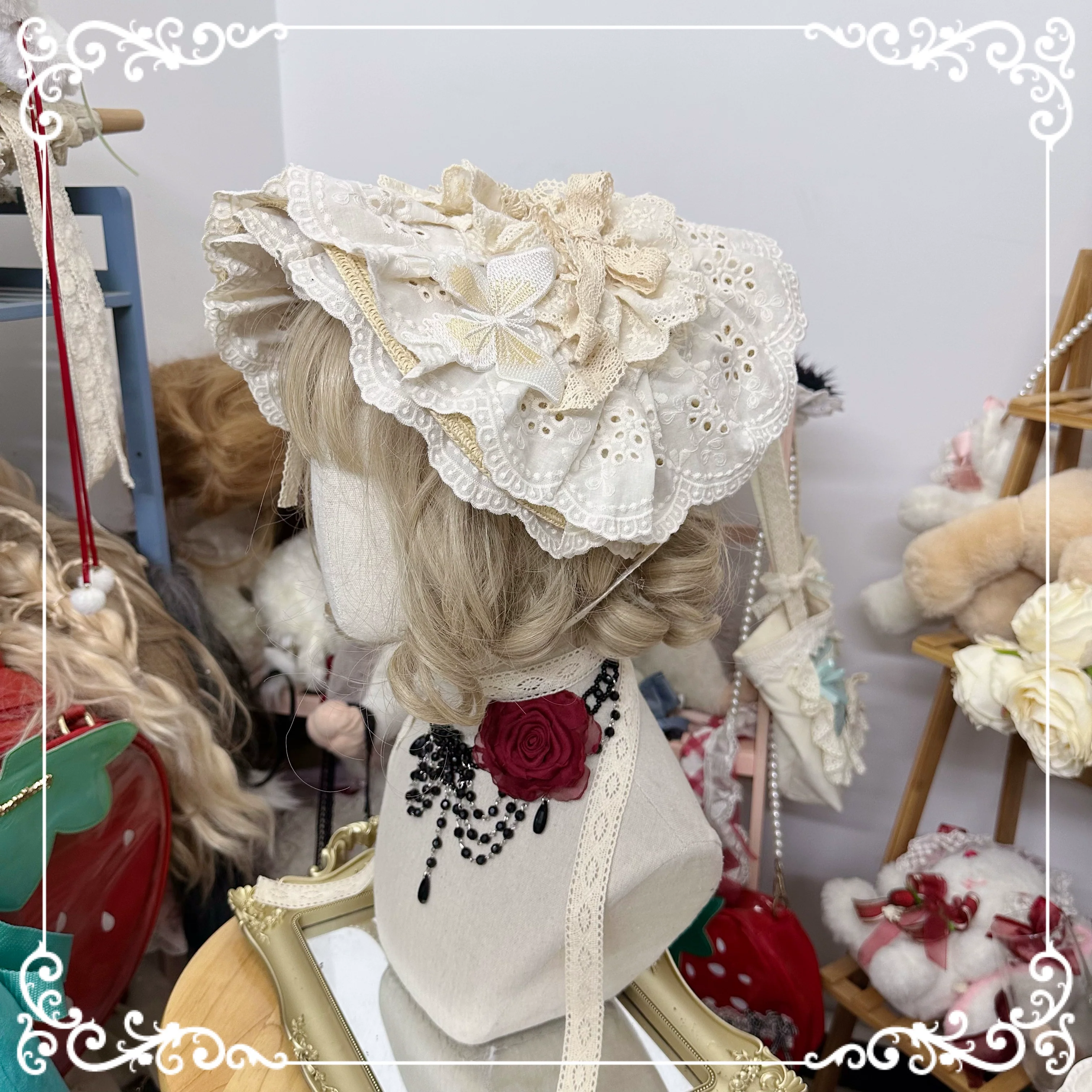 Gothic Lolita Bonnet Pure Cotton Hat - Image 27