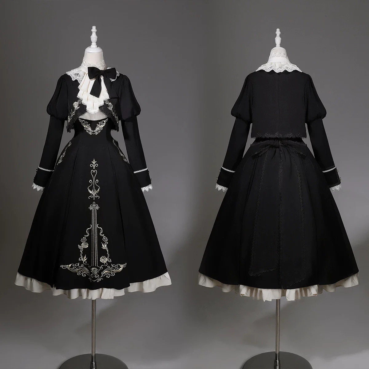 Violin Variations - Gothic Lolita Bust-supporting Dress Set, Violin Embroidery - Image 19