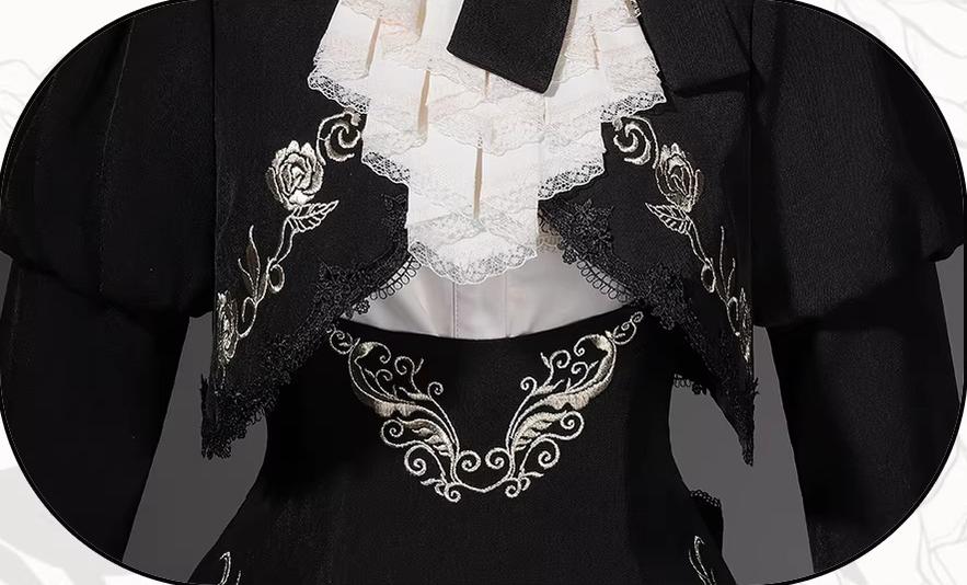 Violin Variations - Gothic Lolita Bust-supporting Dress Set, Violin Embroidery - Image 6