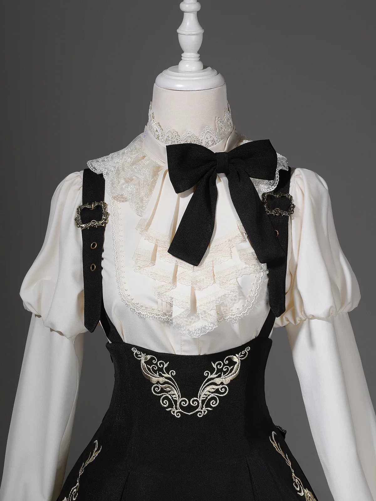 Violin Variations - Gothic Lolita Bust-supporting Dress Set, Violin Embroidery - Image 7