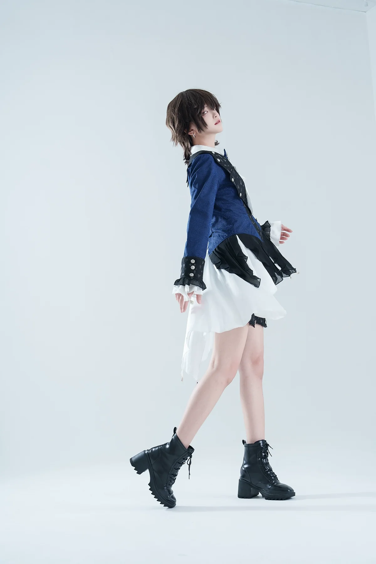 Xiongdoujiang - Chris' Son - Ouji Lolita Coat set, Irregular Hem Dress - Image 5