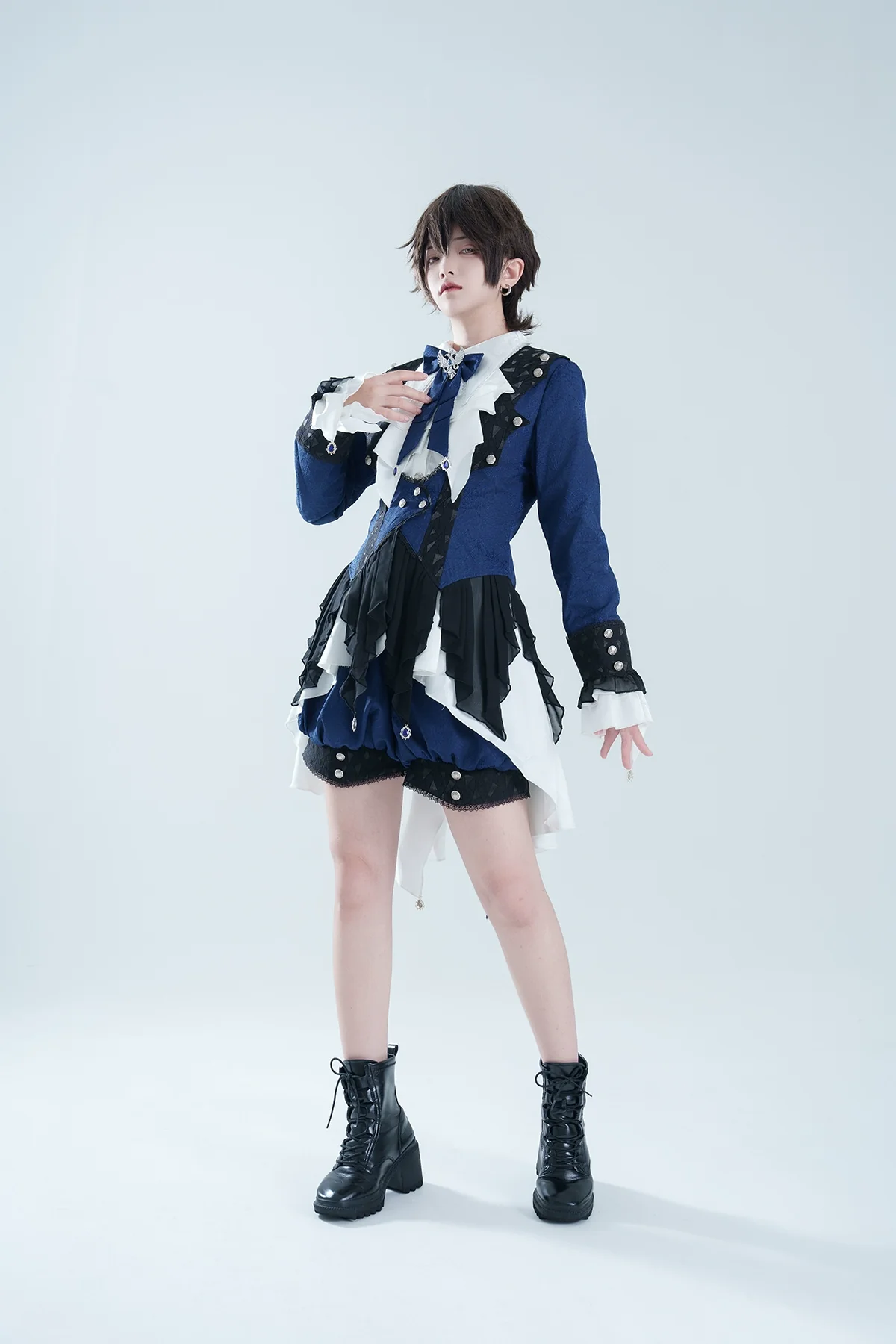 Xiongdoujiang - Chris' Son - Ouji Lolita Coat set, Irregular Hem Dress - Image 8