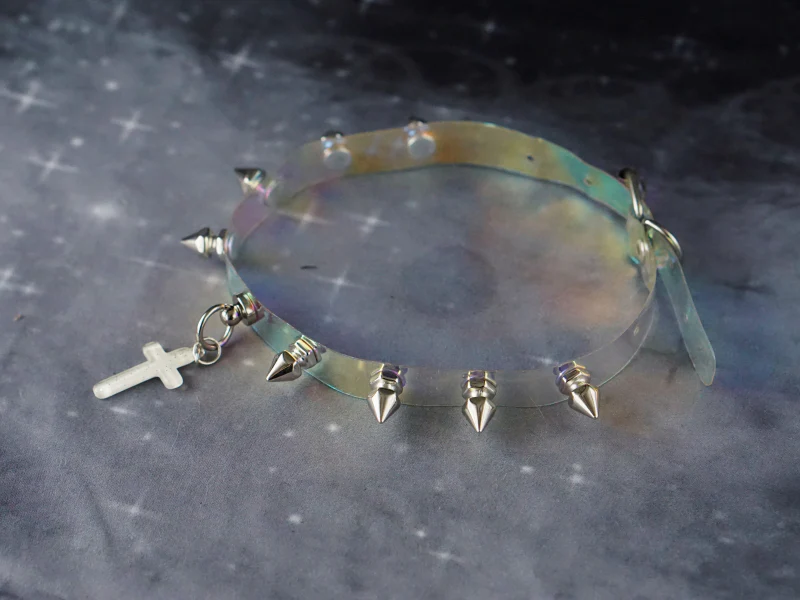 Strange Sugar - Gothic Lolita Cross Leather Choker - Image 13