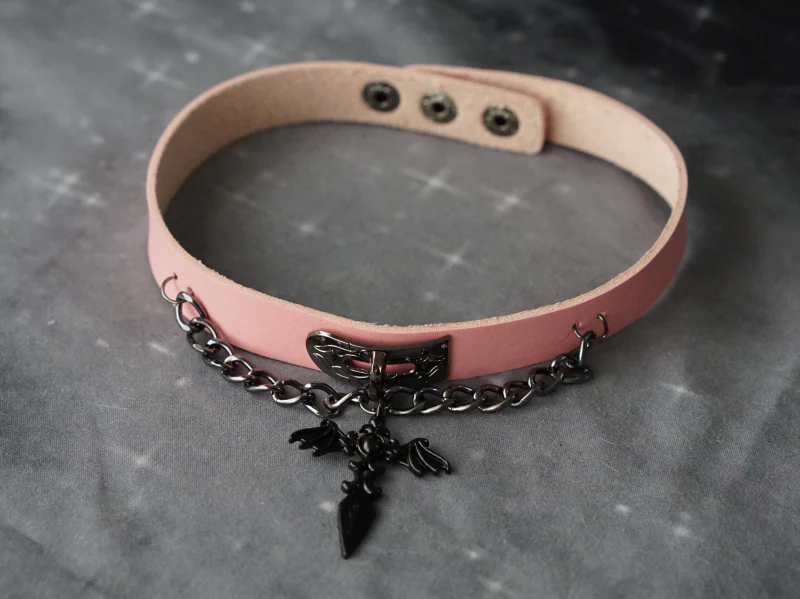 Strange Sugar - Gothic Lolita Cross Leather Choker - Image 17