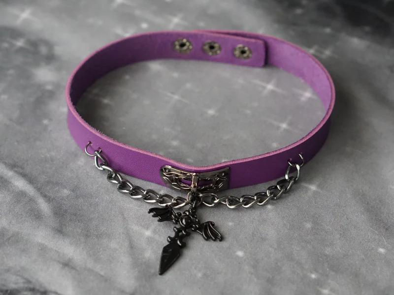 Strange Sugar - Gothic Lolita Cross Leather Choker - Image 18